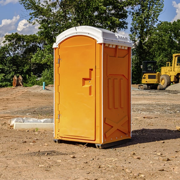 how often are the portable restrooms cleaned and serviced during a rental period in Osage